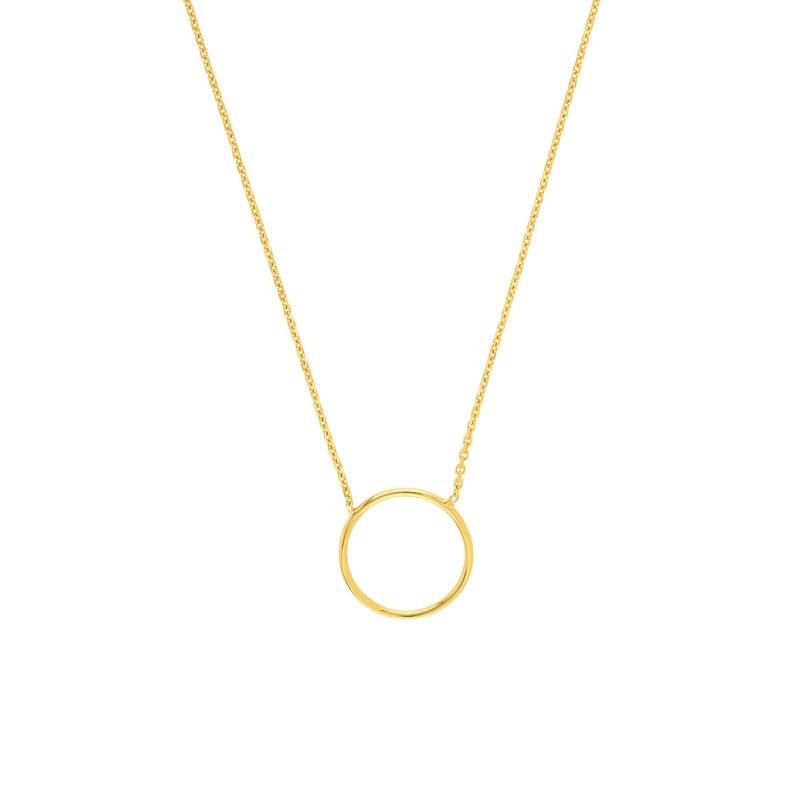 14K Yellow Gold Circle Necklace